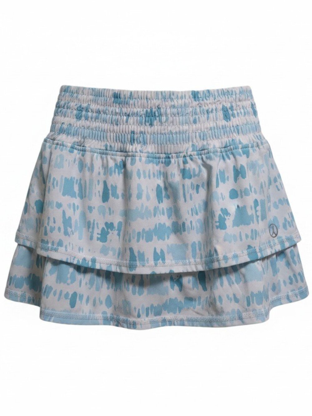 The Bubble Tennis Skirt Size S Blue White Abstract Print — EUC